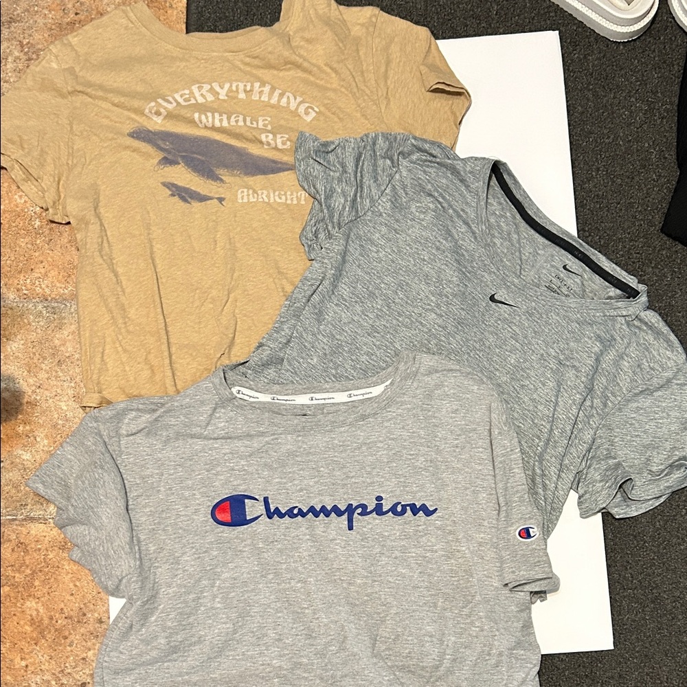 Champion Gray and Tan T-Shirt Trio